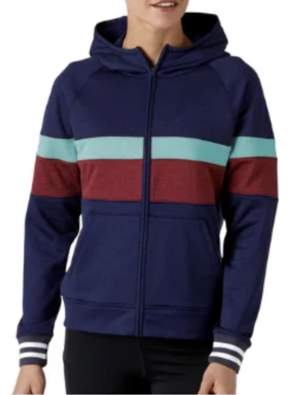 Cotopaxi Hoodie Women's Men's Unisex Jacket Maroon Navy Light Blue Stripes Small